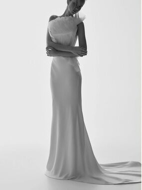 Meshki Sena Bridal Top and Clara Fishtail Maxi skirt set- white